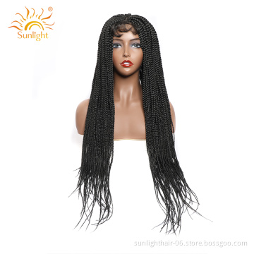 Sunlight Braided Wigs Human Glueless Braid Wholesale Lace Extensions Closure Fiber Synthetic braiding hair wig